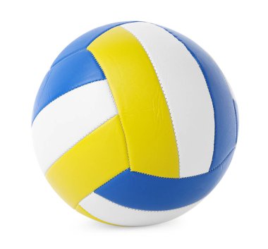 Beyazda izole edilmiş bir voleybol topu. Spor malzemeleri.