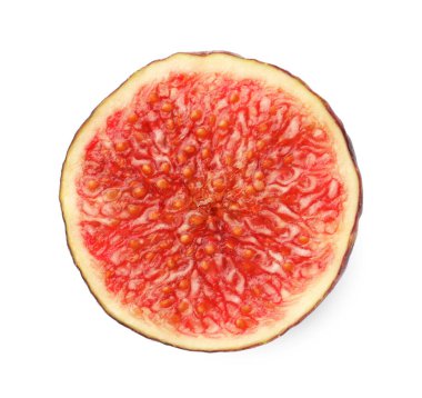 Olgun incir parçası beyaz, üst görünümde izole