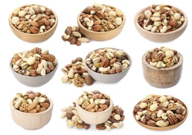 Fındıklar beyaza ayrılmış kaselerde karıştırılır.