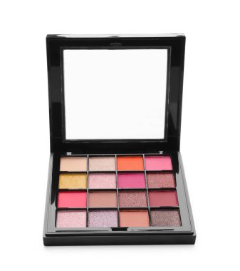 Bir güzel göz farı paleti beyaza izole edilmiş.