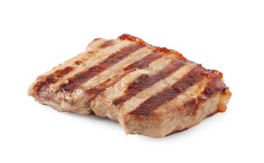 Beyazlar üzerinde izole edilmiş biftek bifteği.