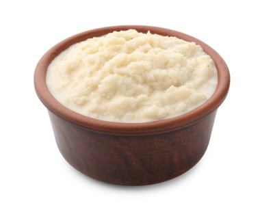 Beyaz tenceredeki yaban turpu sosu.