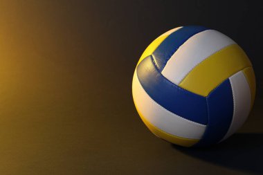 Renkli arka planda renkli voleybol topu. Metin için boşluk