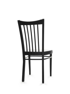 Beyaza izole edilmiş şık bir sandalye. Kullanılmış eşyalar