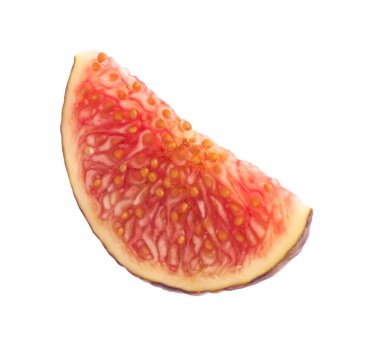 Olgun incir parçası beyazda izole edilmiş.