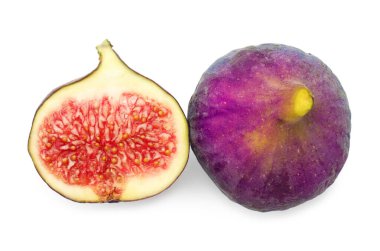 İncir bütün ve kesilmiş beyaz, üst görünüm