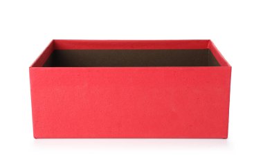 Bir açık hediye kutusu beyaza izole edilmiş.