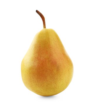 One ripe yellow pear isolated on white