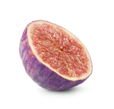 Olgun incir parçası beyazda izole edilmiş.