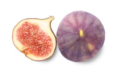 İncir bütün ve kesilmiş beyaz, üst görünüm