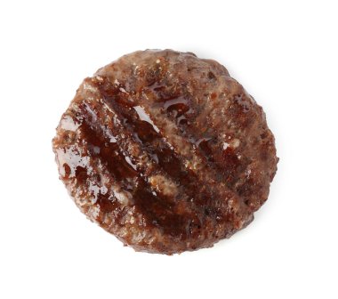 Lezzetli ızgara köfte, beyaza izole edilmiş, üst manzara