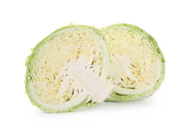 Beyaz üzerine izole edilmiş taze Savoy lahanası.