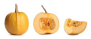 Beyaz balkabağı, hazır. Tamamı, yarısı ve parçası.