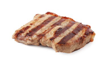 Beyazlar üzerinde izole edilmiş biftek bifteği.