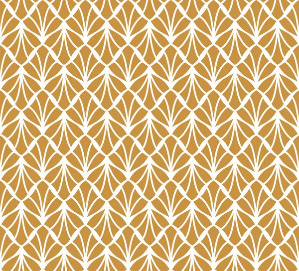 无缝的金色几何艺术装饰图案 抽象向量外壳背景 — 图库矢量图片