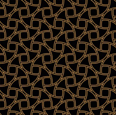 Vektör Art Deco Biçimli Kusursuz Desen. Soyut Süs Arkaplanı.