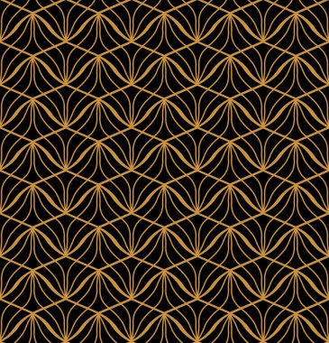 Vektör Art Deco Biçimli Kusursuz Desen. Soyut Süs Arkaplanı.