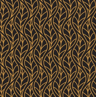Çiçek şık Seamless modeli. Vektör yaprak arka plan. Kumaş altın süs doku.