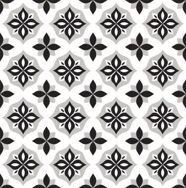 Dekoratif çiçek fayans vektör sorunsuz. Geleneksel tarzı arka plan. Soyut geometrik doku.