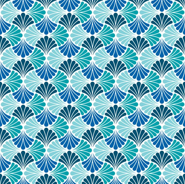 Vector Azul Clássico Floral Art Nouveau Padrão Sem Costura Textura — Vetor de Stock