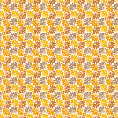 Soyut Altın dekoratif çini. Geometrik Ginkgo Seamless modeli. Çiçek arka plan.