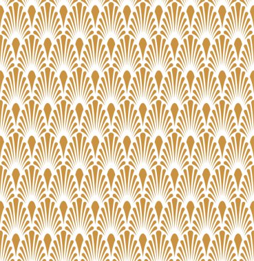 Soyut Altın dekoratif çini. Geometrik Ginkgo Seamless modeli. Çiçek arka plan.