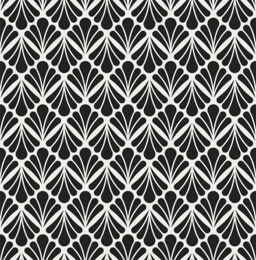 Vektör Art Deco Biçimli Kusursuz Desen. Soyut Süs Arkaplanı.