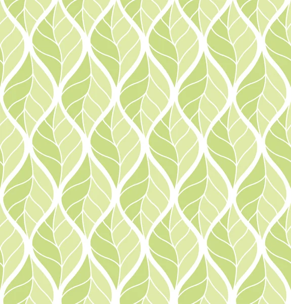 Folhas Verdes Decorativas Padrão Sem Costura Fundo Folha Contínua Textura — Vetor de Stock
