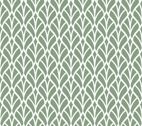 Vektör yeşil çiçek Art Nouveau Seamless modeli. Geometrik dekoratif doku bırakır. Retro şık arka plan. 