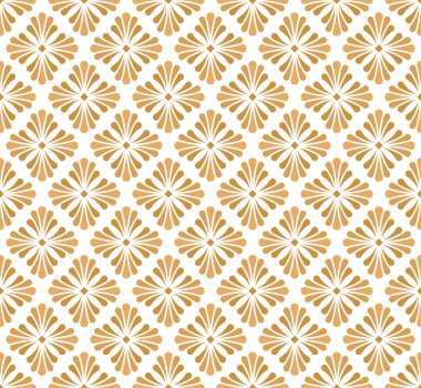 Vektör altın çiçek Art Nouveau Seamless modeli. Geometrik dekoratif doku bırakır. Retro şık arka plan. 