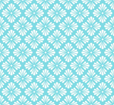 Vektör mavi çiçek Art Nouveau Seamless modeli. Geometrik dekoratif doku bırakır. Retro şık arka plan. 