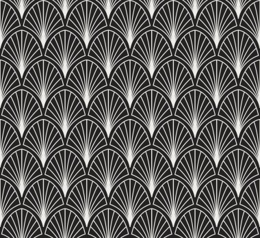 Geometrik siyah vektör Seamless modeli. Soyut sanat Deco arka plan. Klasik şık doku.