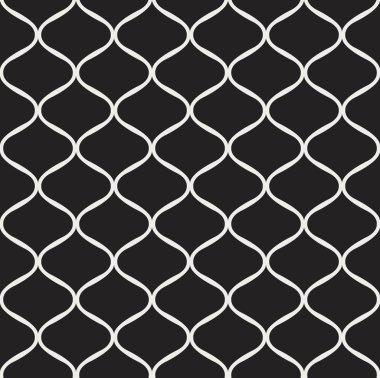 Geometrik siyah vektör Seamless modeli. Soyut sanat Deco arka plan. Klasik şık doku.