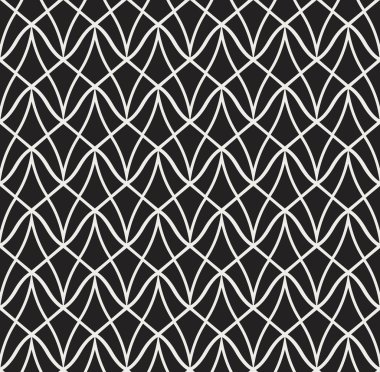 Geometrik siyah vektör Seamless modeli. Soyut sanat Deco arka plan. Klasik şık doku.