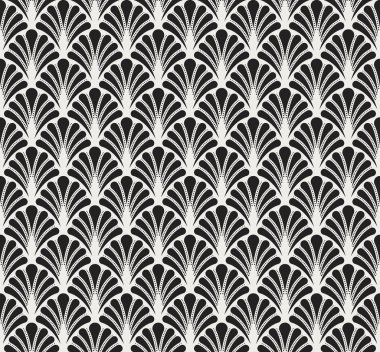 Geometrik siyah vektör Seamless modeli. Soyut sanat Deco arka plan. Klasik şık doku.