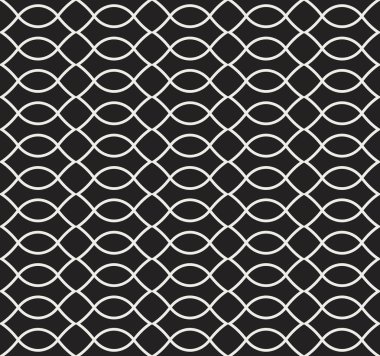 Geometrik siyah vektör Seamless modeli. Soyut sanat Deco arka plan. Klasik şık doku.