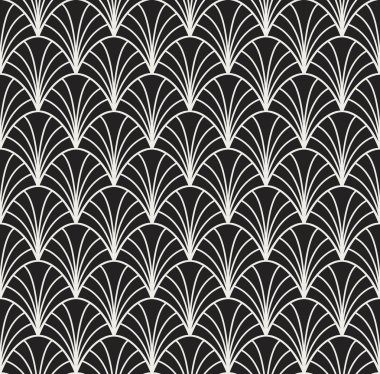 Geometrik siyah vektör Seamless modeli. Soyut sanat Deco arka plan. Klasik şık doku.