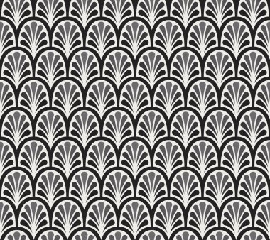 Geometrik siyah vektör Seamless modeli. Soyut sanat Deco arka plan. Klasik şık doku.