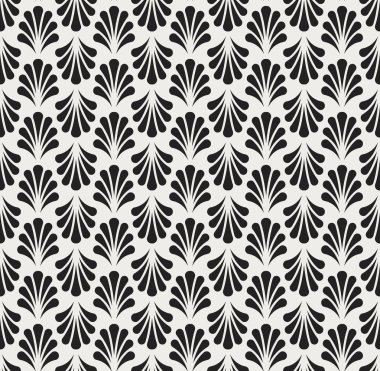 Geometrik siyah vektör Seamless modeli. Soyut sanat Deco arka plan. Klasik şık doku.