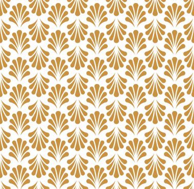 Soyut kahverengi dekoratif karo. Geometrik Ginkgo Seamless modeli. 