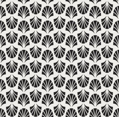 Geometrik siyah vektör Seamless modeli. Soyut sanat Deco arka plan. Klasik şık doku.