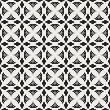 Geometrik siyah vektör Seamless modeli. Soyut sanat Deco arka plan. Klasik şık doku.