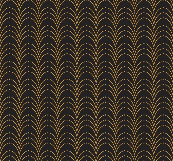 日本の観賞用の黒と金のベクトルの背景 アールデコのシームレスなパターン 幾何学的な装飾的な質感 — ストックベクタ
