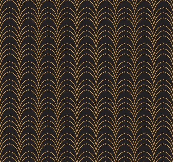 Japonês Ornamental Preto Dourado Vector Fundo Art Deco Padrão Sem — Vetor de Stock