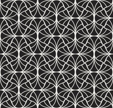 Geometrik siyah vektör Seamless modeli. Soyut sanat Deco arka plan. Klasik şık doku.
