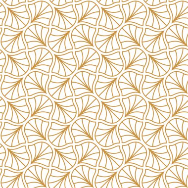Soyut kahverengi dekoratif karo. Geometrik Ginkgo Seamless modeli. 