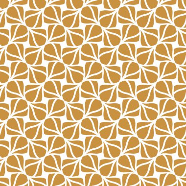 Soyut kahverengi dekoratif karo. Geometrik Ginkgo Seamless modeli. 