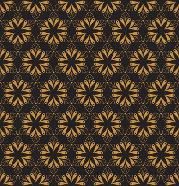 Geometrik trendy çiçek vektör seamless modeli. Simetri vektör doku soyut. Yaprak arka plan.