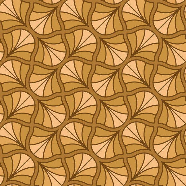 Azulejo Decorativo Marrón Abstracto Patrón Geométrico Ginkgo Sin Costura — Vector de stock