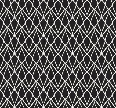 Geometrik siyah vektör Seamless modeli. Soyut sanat Deco arka plan. Klasik şık doku.